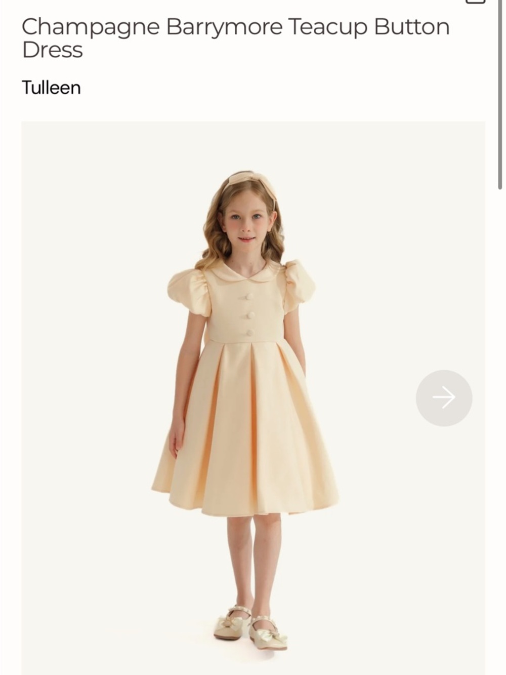 Tulleen Cream Puff Sleeve Bow Dress